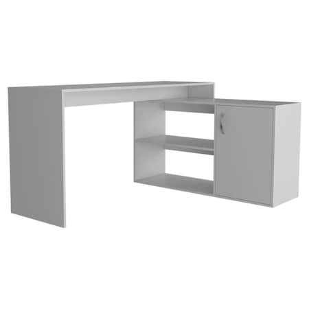 Gfancy Fixtures Sleek L Shape Office Desk, White GF3105882